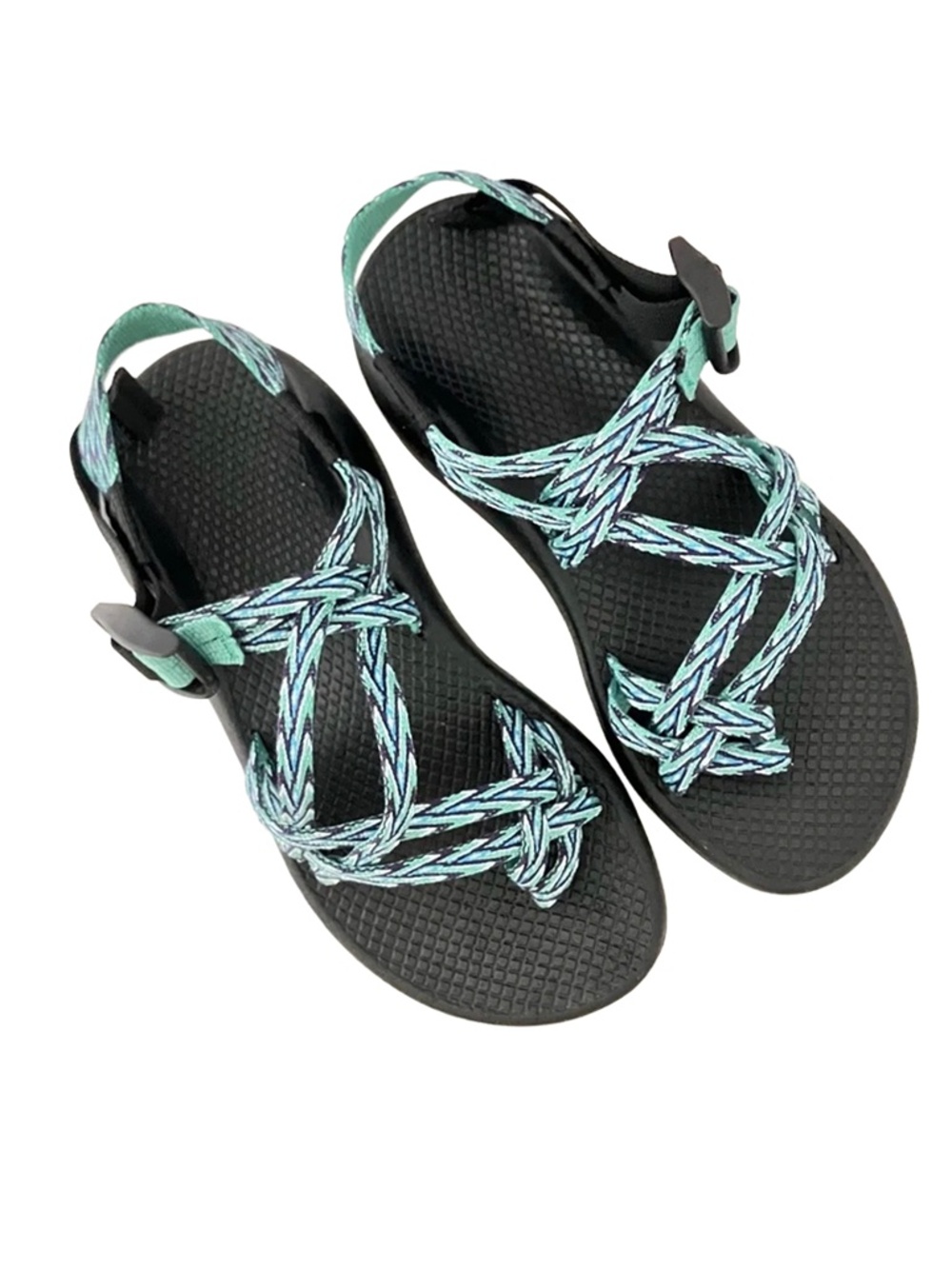 Chaco Sandals Women's Size 6, Blue Green multicolor Toe Thong Sandals